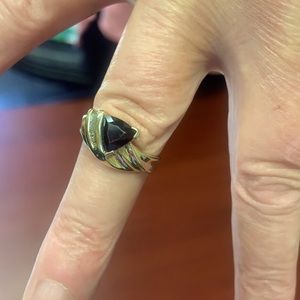 14K Gold Garnet & Diamond Ring